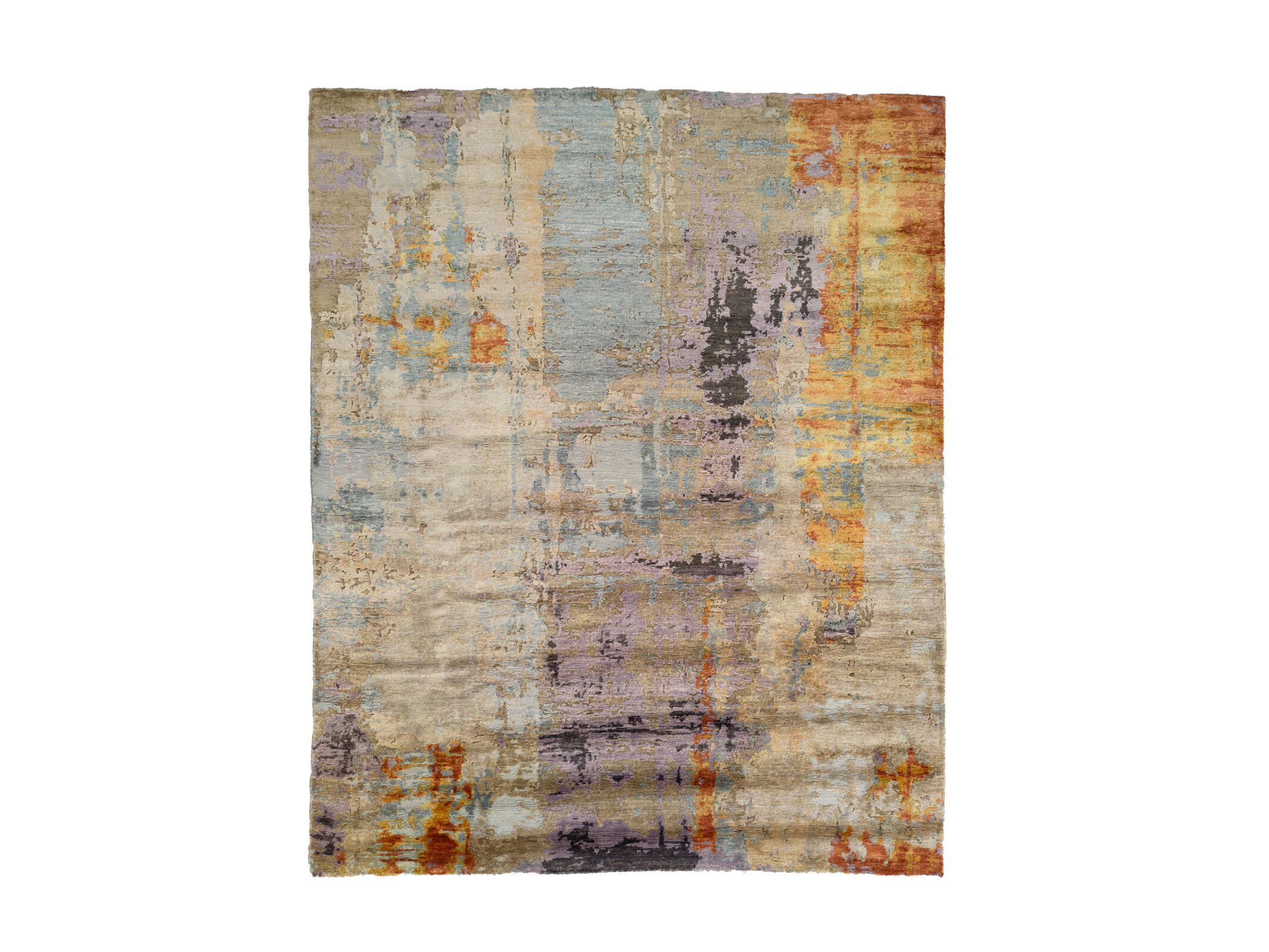 Индийский Шелковый и хлопковый ковер Mantellassi 1926 ORANGE ABSTRACT ARCH-00037698