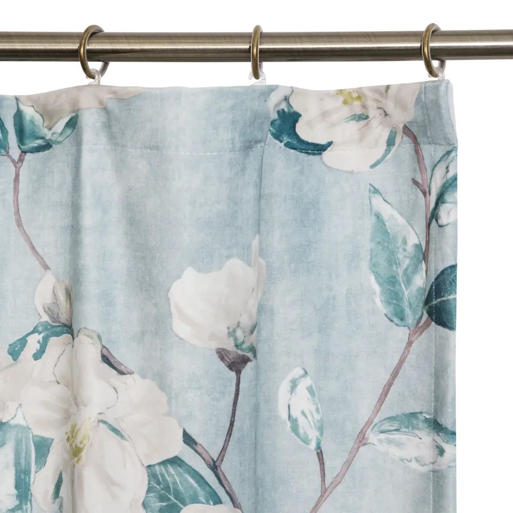 Штора на ленте Бархат 160x260 см полиэстер цветы цвет голубой AMORE MIO STLM-2162042 - Вид №4