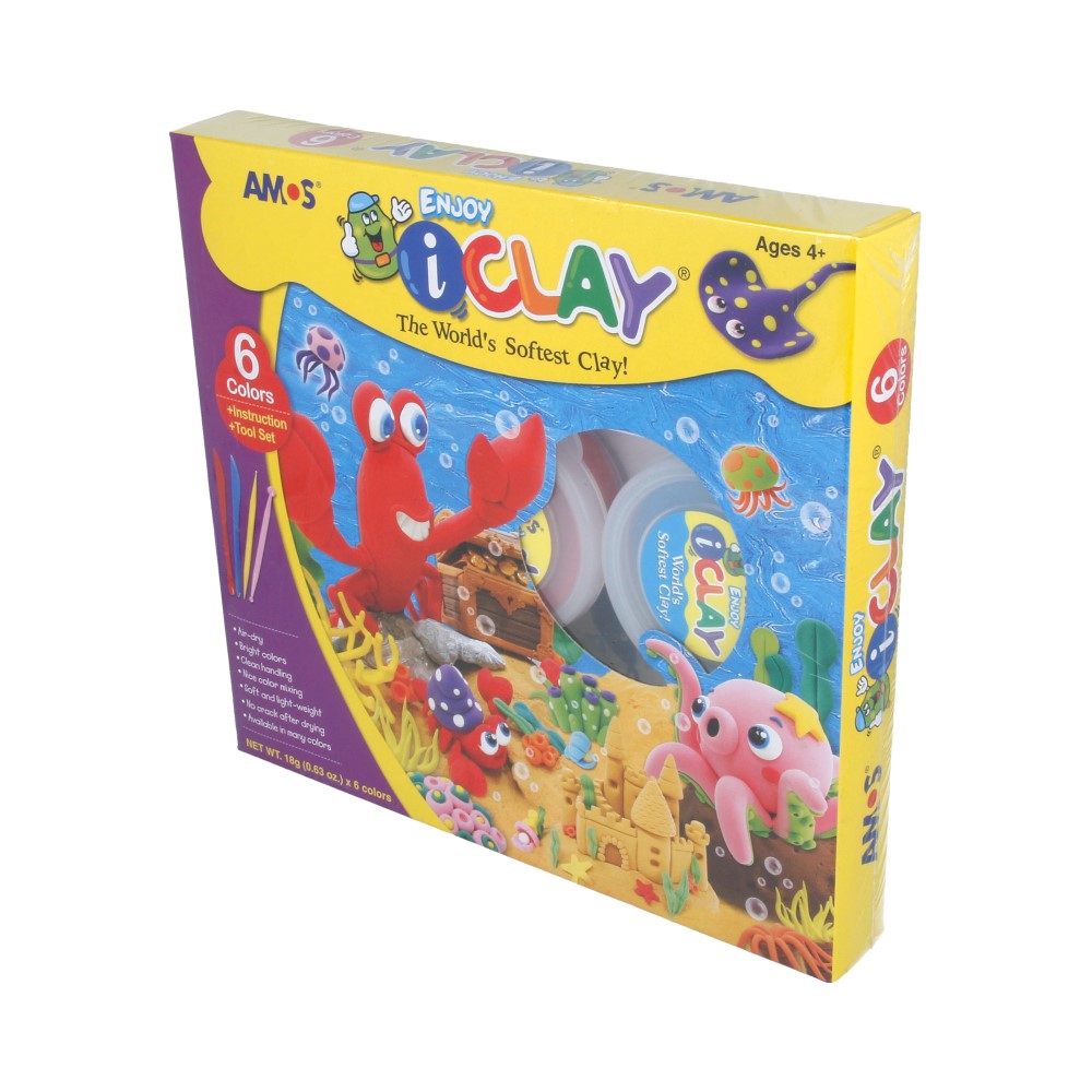 23435 Масса для лепки iClay со стеками в наборе 6 цв.12/48 AMOS 