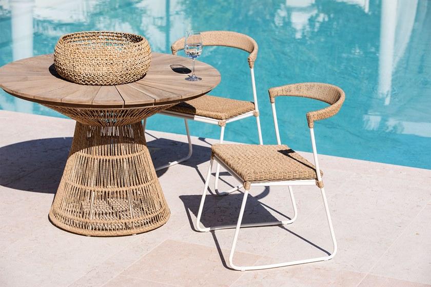 cbdesign Круглый садовый стол из алюминия и дерева Fiorella Tj 331/332/333 - Вид №6