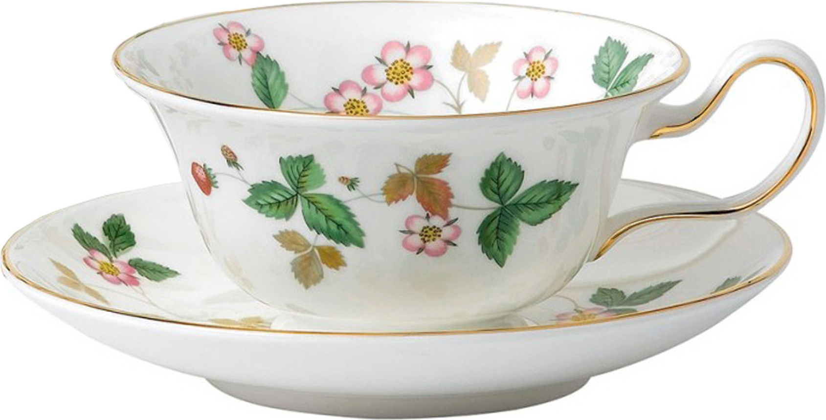 10671644 Wedgwood Чашка чайная с блюдцем Wedgwood Земляника Фарфор костяной 
