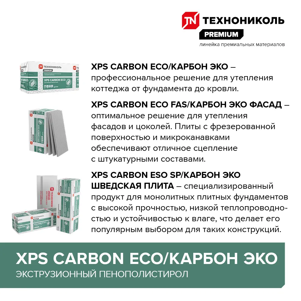 Экструдированный пенополистирол XPS 100 мм Технониколь Carbon Eco/Карбон Эко 580x1180 мм 0.69 м² STLM-2067788 - Вид №4