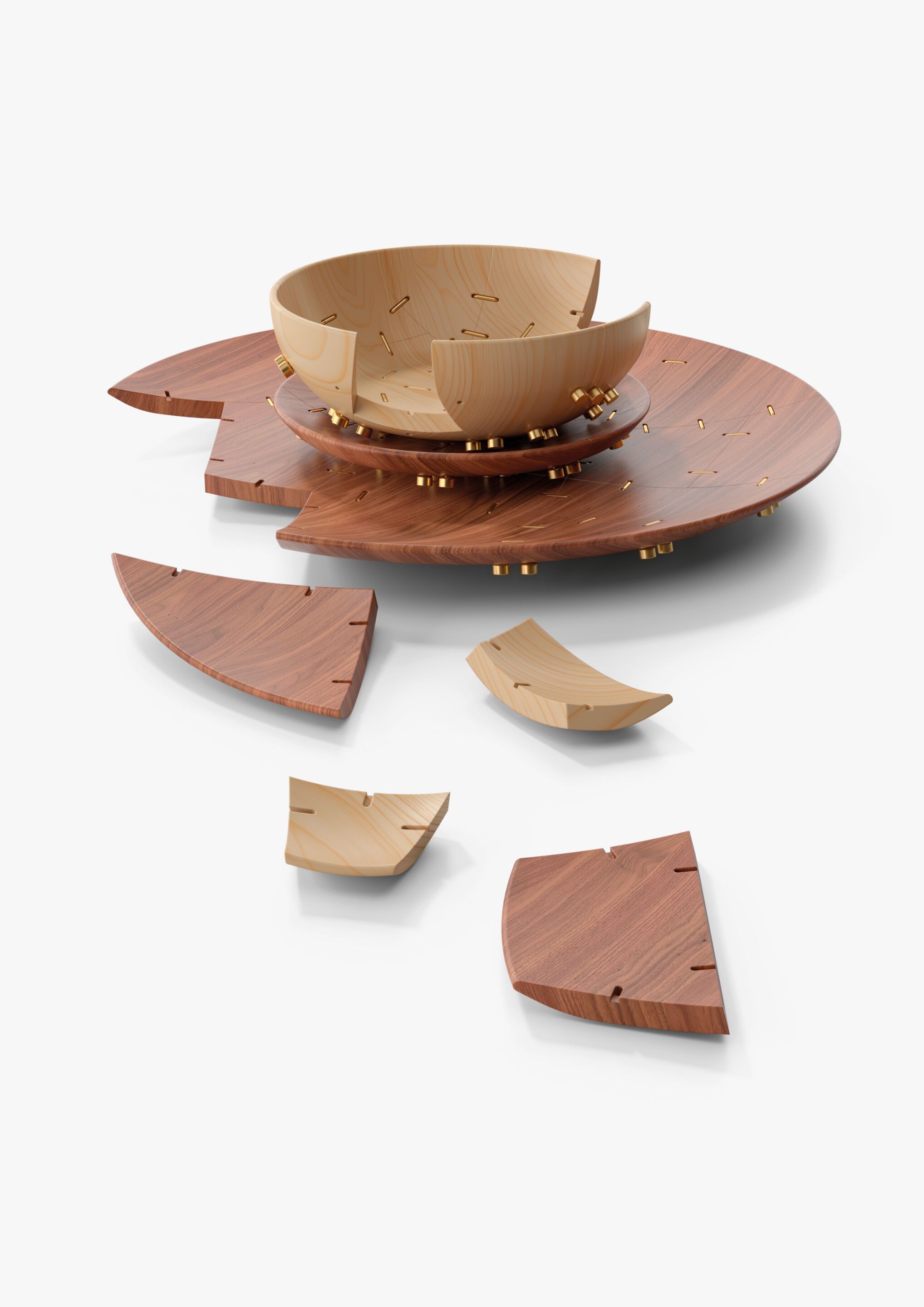 Круглая тарелка из грецкого ореха Danese Milano Kintsugi ARCH-00099734 - Вид №2