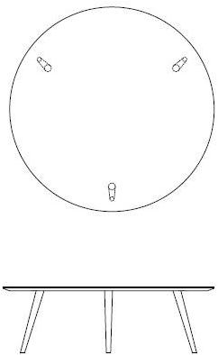 PRADDY Низкий круглый деревянный журнальный столик в современном стиле для гостиной  Ml412  - Вид №2