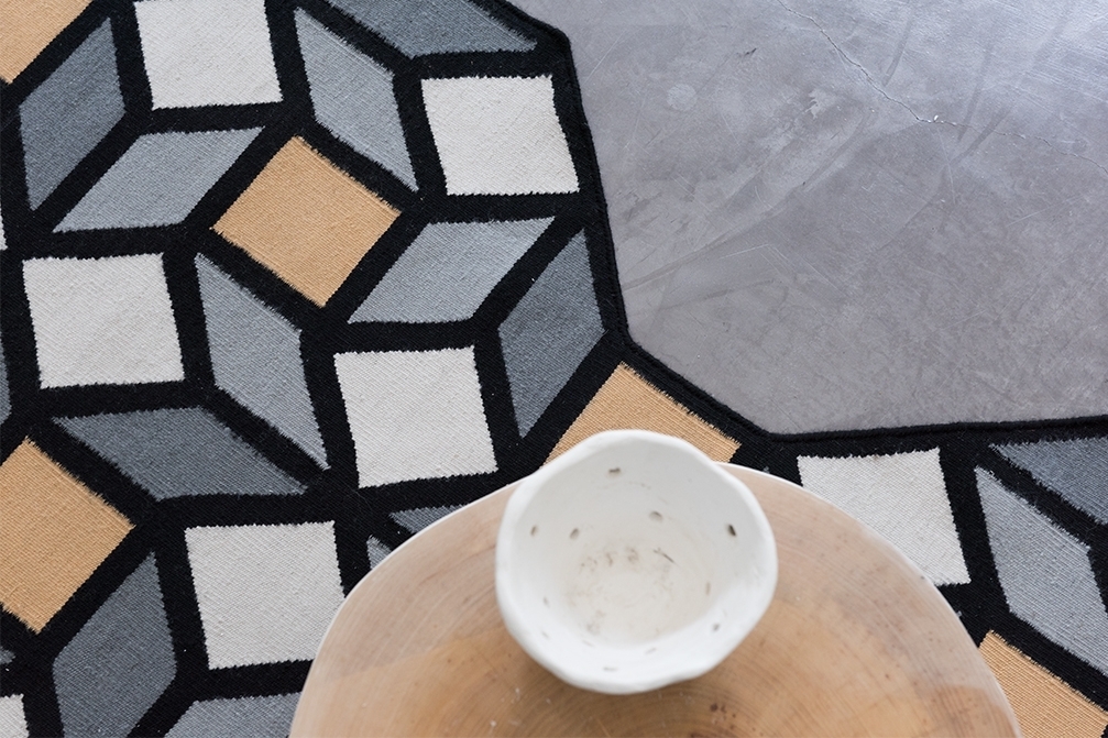 070955 Ковер Rhomb Yellow 195x254 GAN Parquet - Вид №1