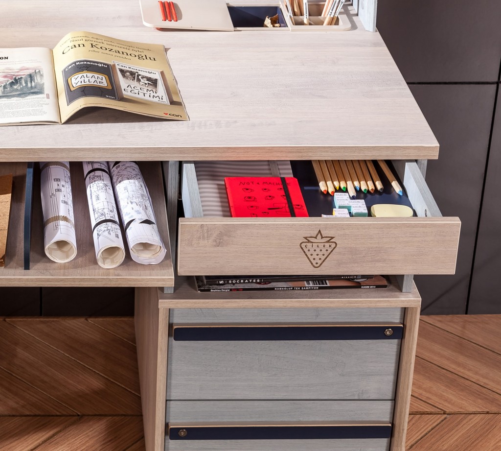 Письменный стол с ящиками 141 см Trio L CILEK TRIO 00-3832434 Бежевый Santreyd - Вид №2