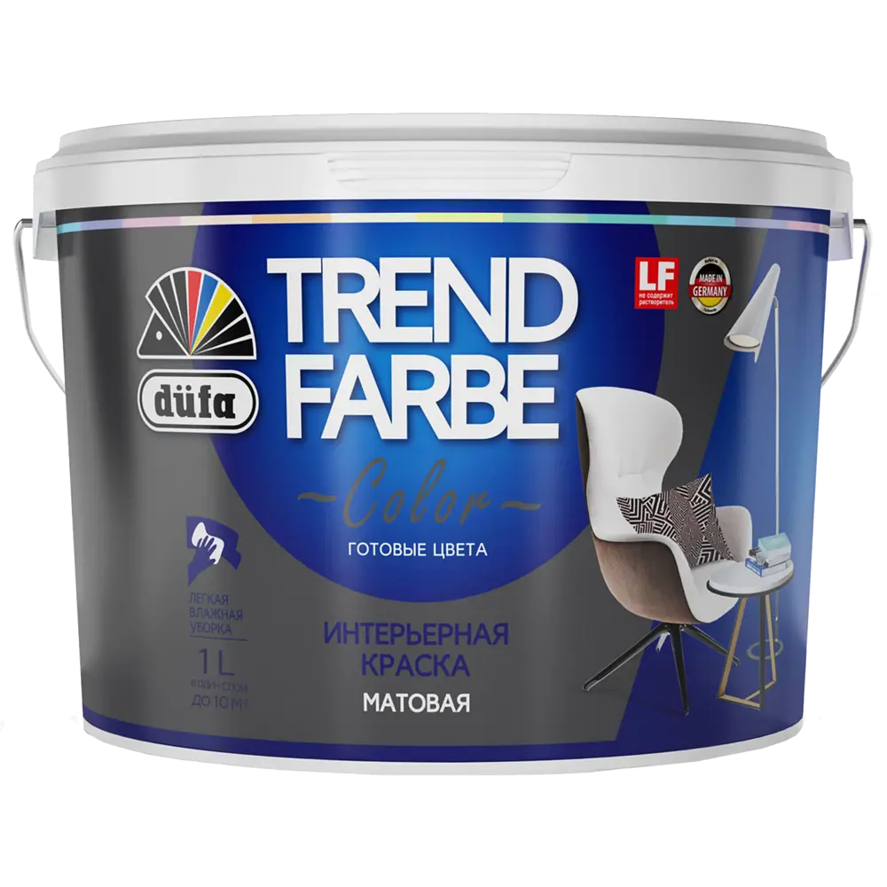 Краска для стен и потолков Trend Farbe цвет Маренго 1 л 81970752 STLM-2209989 Dufa  - Вид №1