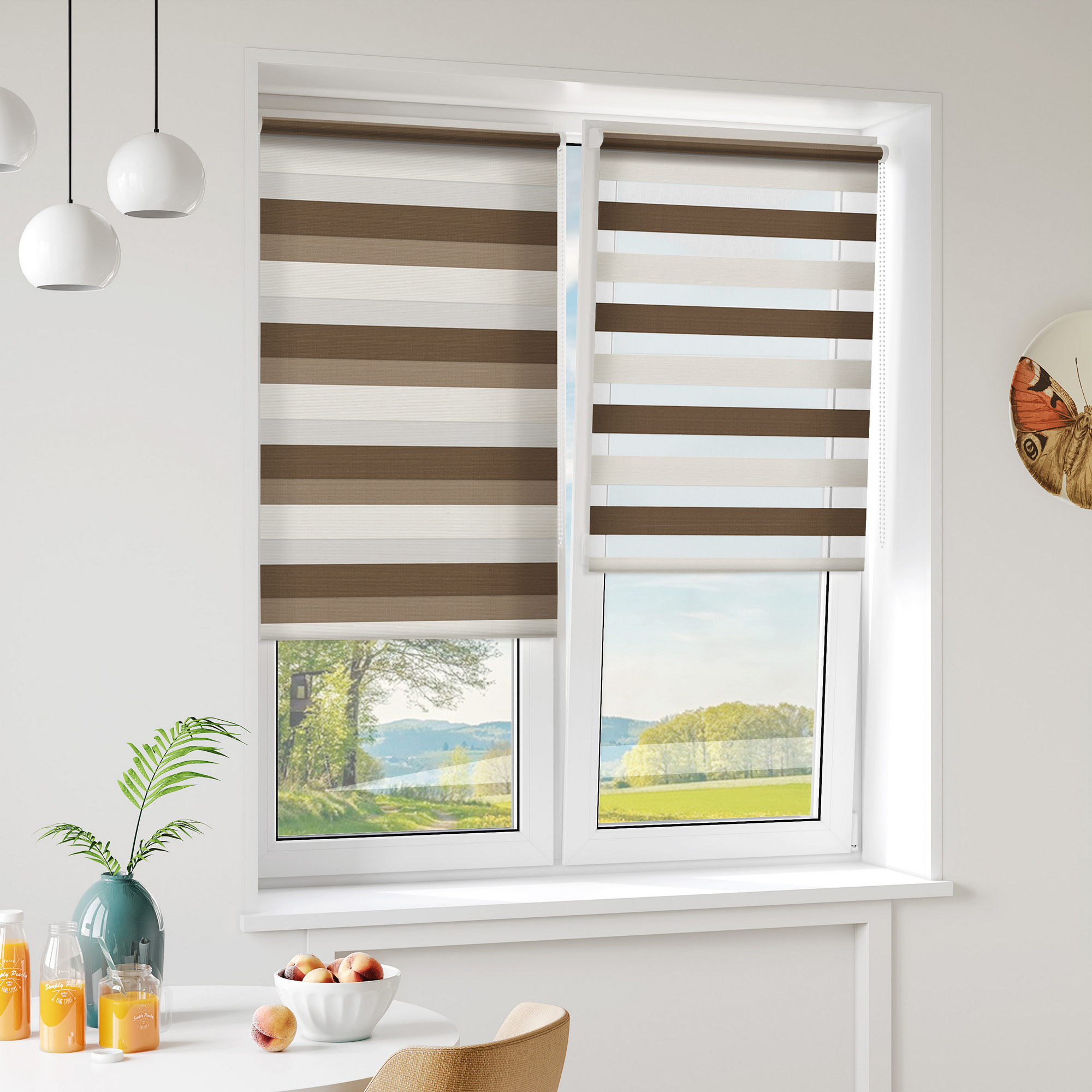 Рулонная штора день-ночь MIAMOZA ПОРТО 80x160 см коричневая 84522483 STLM-0051186 - Вид №2