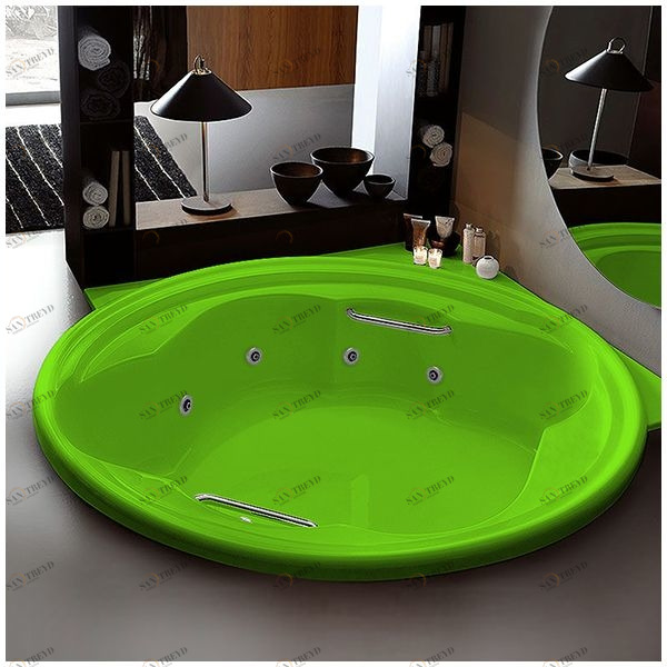 Ванна Gruppo treesse Ninfa V6597-S салатовая с гидромассажем круглая большая STDV6597S