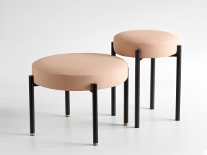 Круглый пуф из ткани