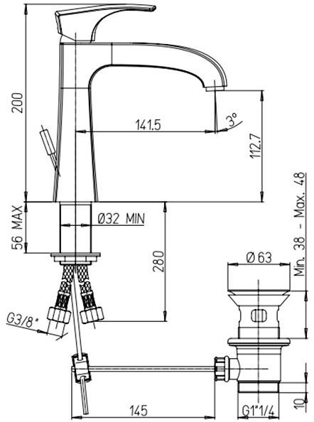 Paini Lady 89PW211 смеситель для раковины с донным клапаном - Вид №1