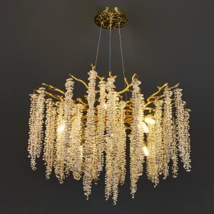 Люстра De City Лайма золотая 8-рожковая для гостиной и зала 88593894