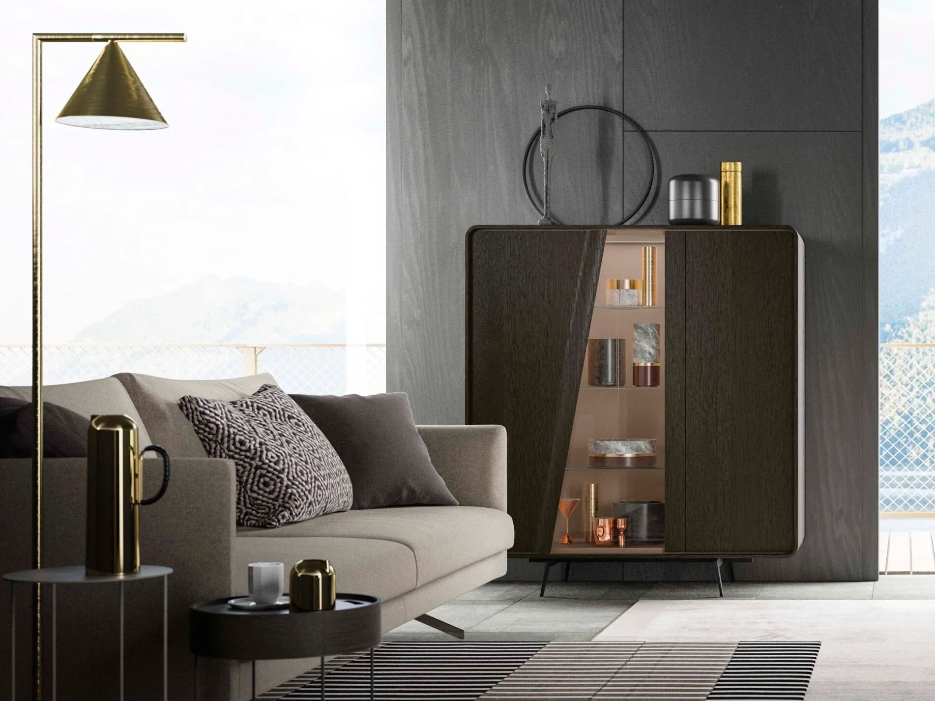 Деревянный шкаф с распашными дверцами Alf DaFrè Musa ARCH-00036838 - Вид №3