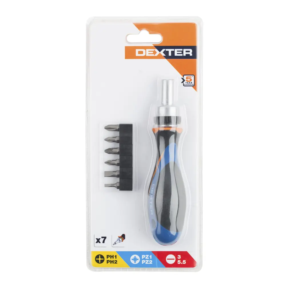 Универсальная отвертка Dexter с реверсивным механизмом и 6 битами 18147465 STLM-0009572 - Вид №3
