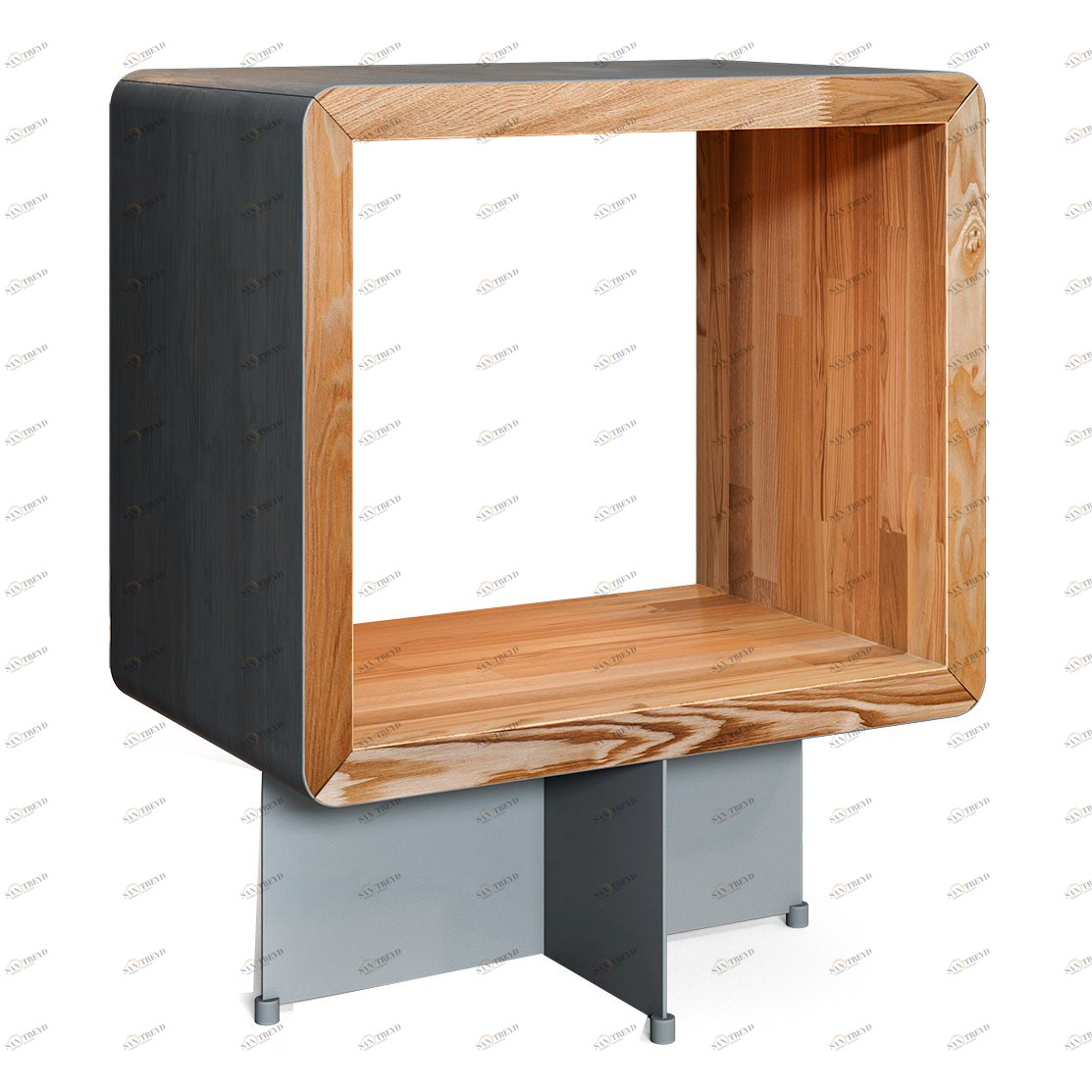 Тумбочка прикроватная дизайнерская серая EcoComb-5 BRAGIN DESIGN  256613 Коричневый;серый 