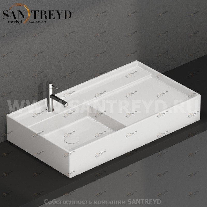 DI091ABI Подвесная раковина настенная прямоугольная Ceramica Globo DISPLAY белая