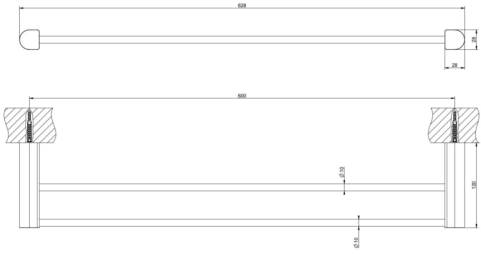 Латунный держатель для полотенец Gessi рельеф ARCH-00060318 - Вид №8