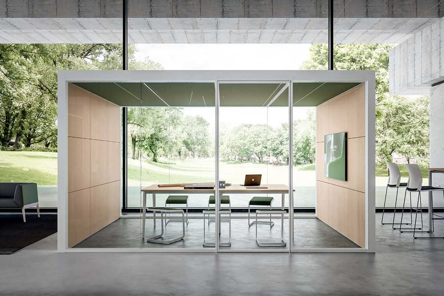 Многосторонняя акустическая офисная кабина со встроенным освещением Quadrifoglio Group дизайн-офис ARCH-00017904 - Вид №2