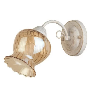 Бра со стеклянным плафоном коричневое Miranda TL5690D-01WG TOPLIGHT ФЛОРИСТИКА 00-3928130 Белый;коричневый