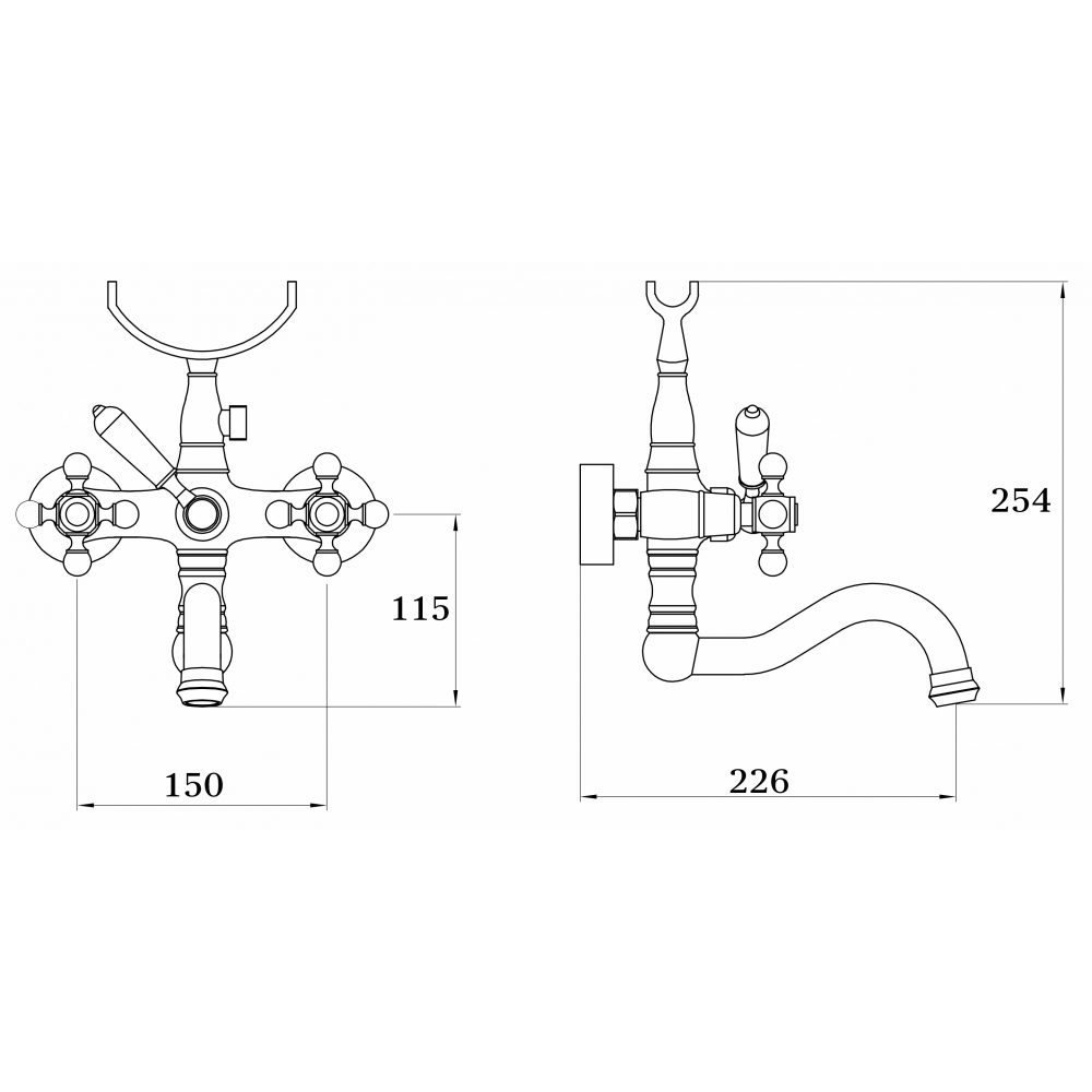 GZ 09035D Смеситель двухвентильный для ванны Ganzer Бронза Ganzer Германия 13866 - Вид №2