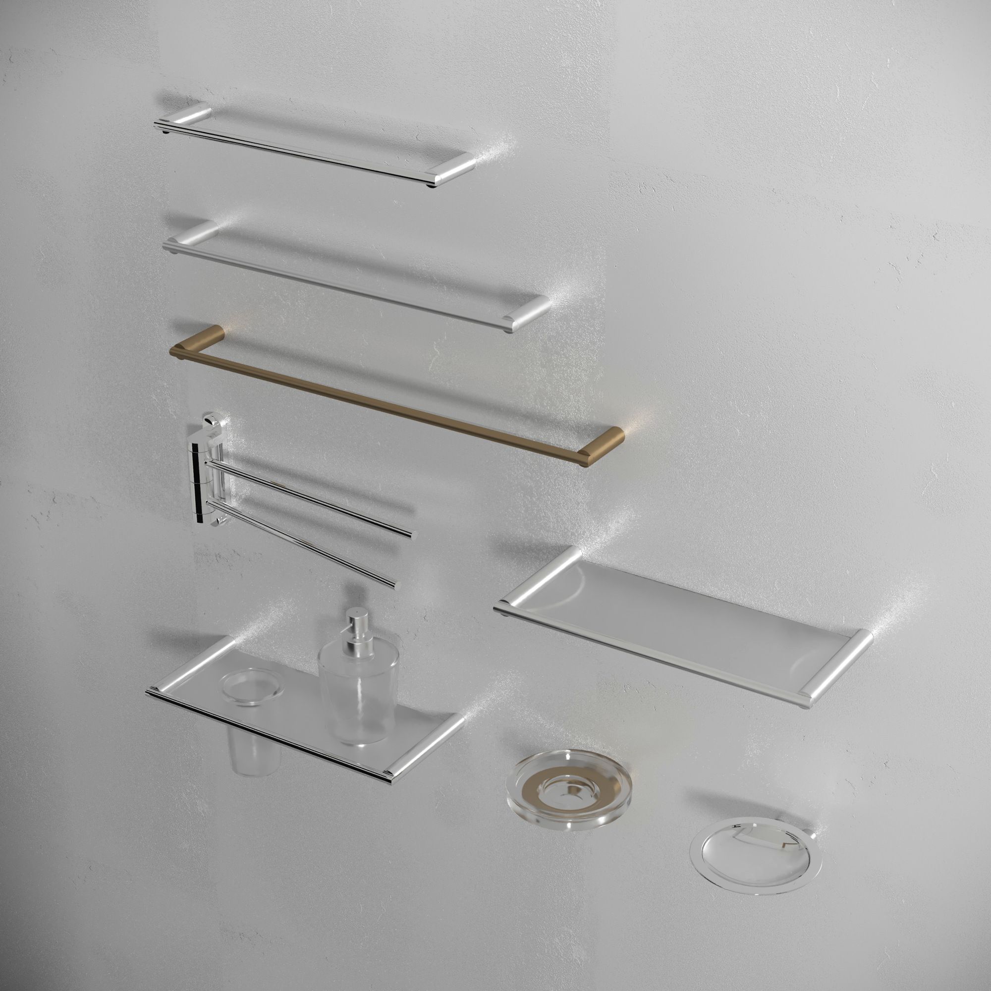 Стеклянная полка для ванной De Rosso мирт ARCH-00111069 - Вид №1