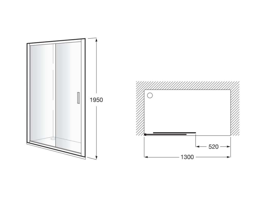 Стеклянная ниша душевая кабина с раздвижной дверью Roca L2-E M1621 ARCH-00049667 - Вид №3