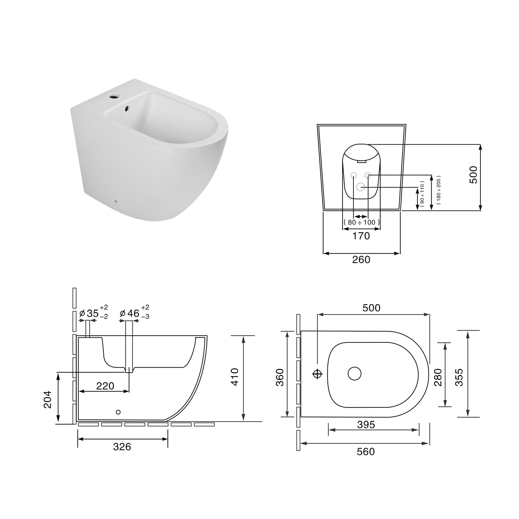 Биде напольное SL-5051 SANTILINE  - Вид №3