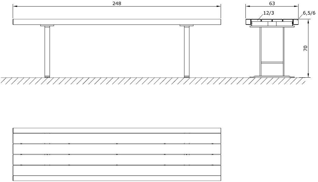 Euroform W Прямоугольный деревянный стол для общественных мест  870  - Вид №3