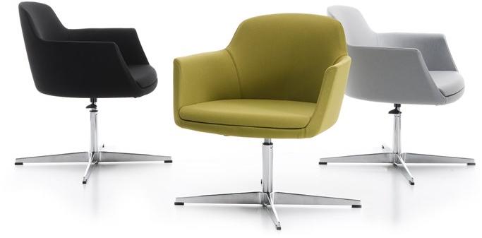 Manerba Поворотное офисное кресло из кожи с подлокотниками Vogue U174f02 - Вид №2