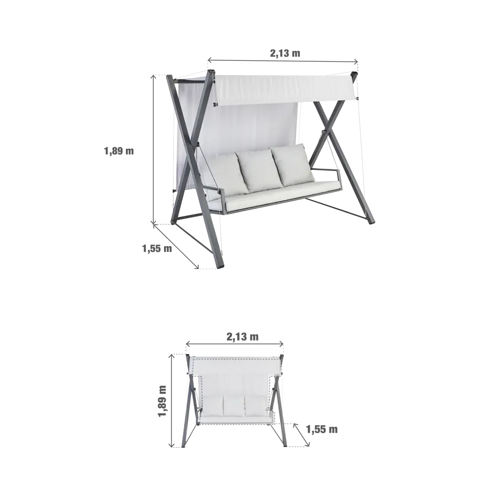 Naterial Odyssea — садовые качели для троих с регулируемым тентом 84855720 STLM-0963500 - Вид №22