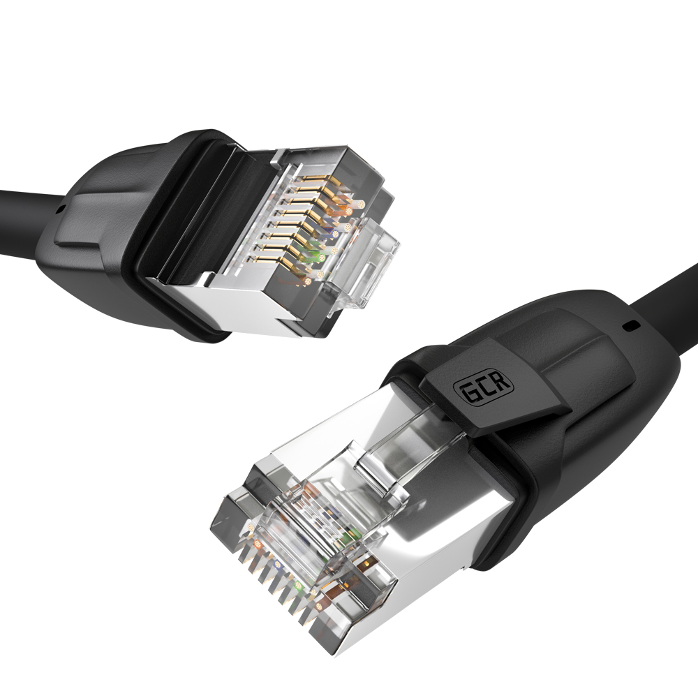 GCR-52353 Gcr патч-корд prof кат.8 ethernet 20.0m f/ftp, rj45, cu, 26 awg, литой, прямой, черный, экранированные коннекторы, Greenconnect Santreyd  - Вид №1