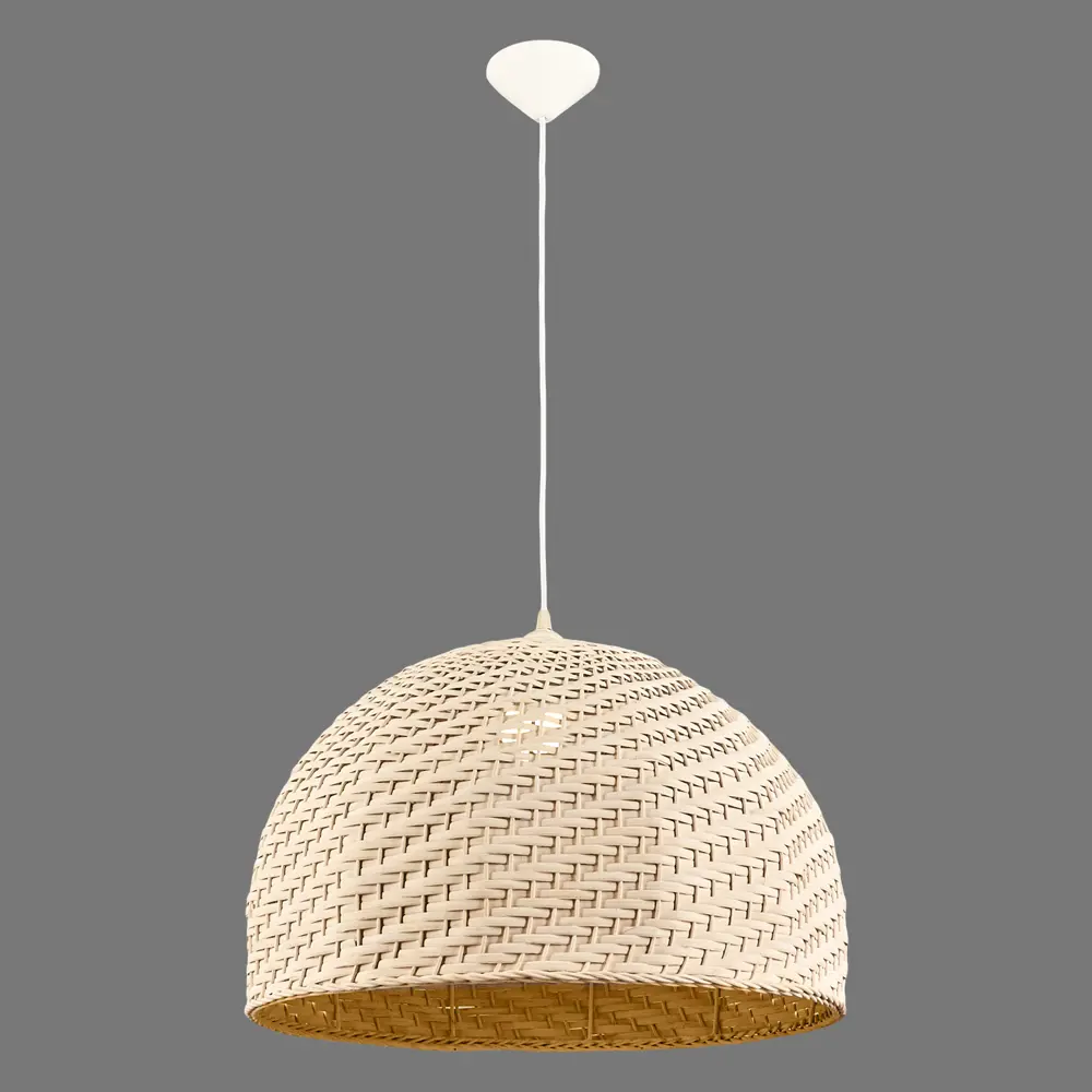 Подвесной светильник Eko 1xE27x60 Вт, металл/текстиль, цвет белый/мультиколор LAMPLANDIA STLM-2204602 - Вид №2