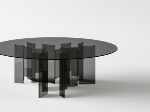 Круглый стол из закаленного стекла