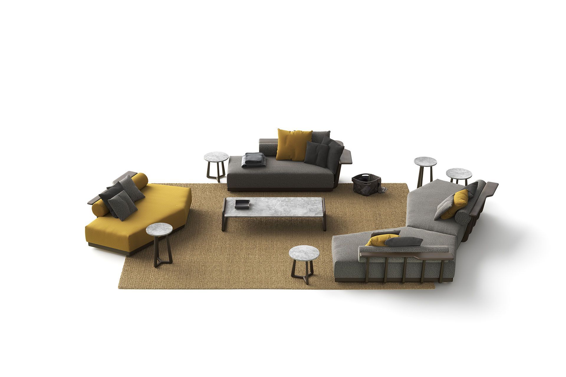 3-местный диван из красного дерева и ткани Exteta Sunset ARCH-00028080 - Вид №19