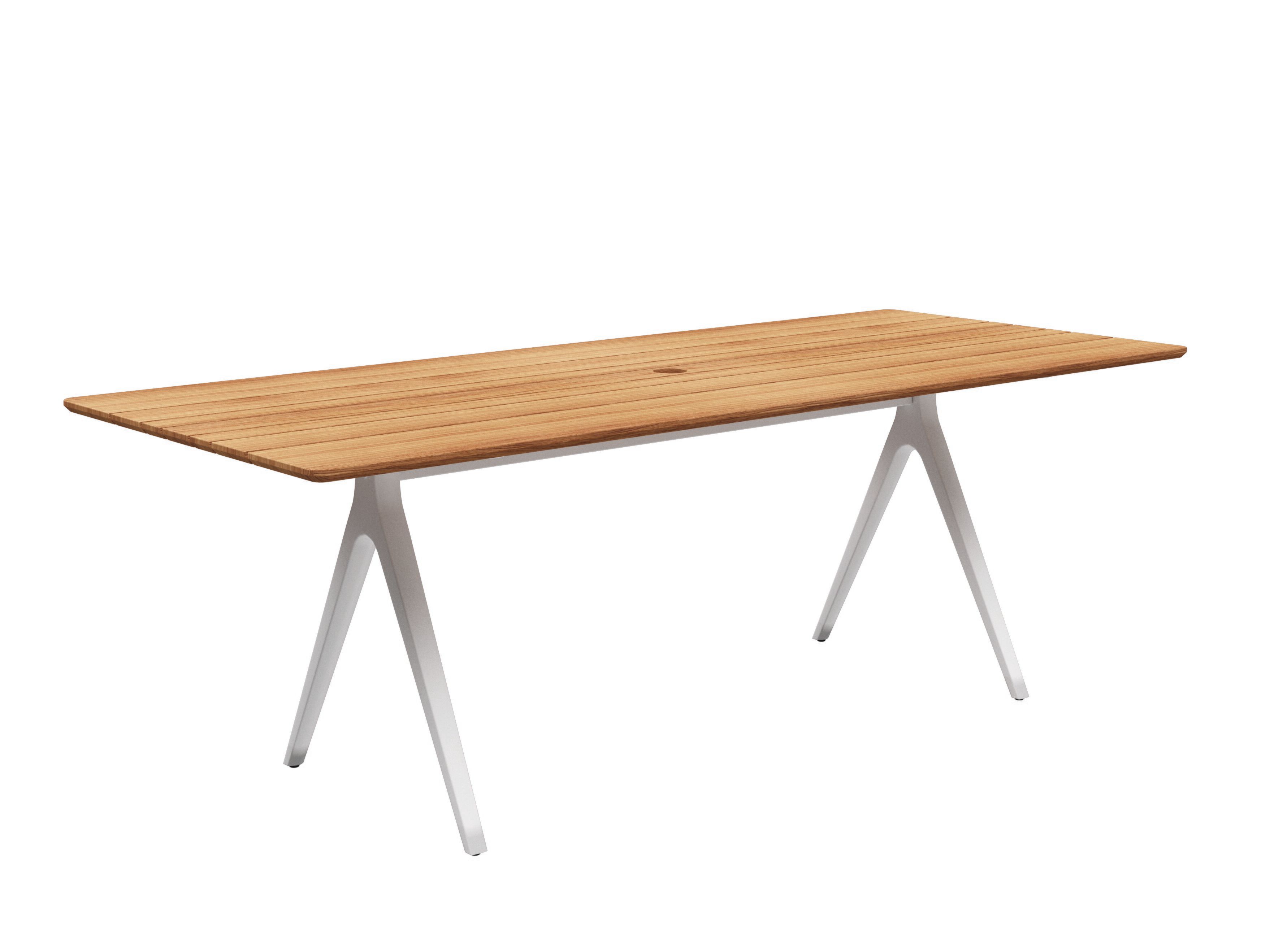 Алюминиевый и деревянный прямоугольный садовый стол Gloster ARCH-00122989