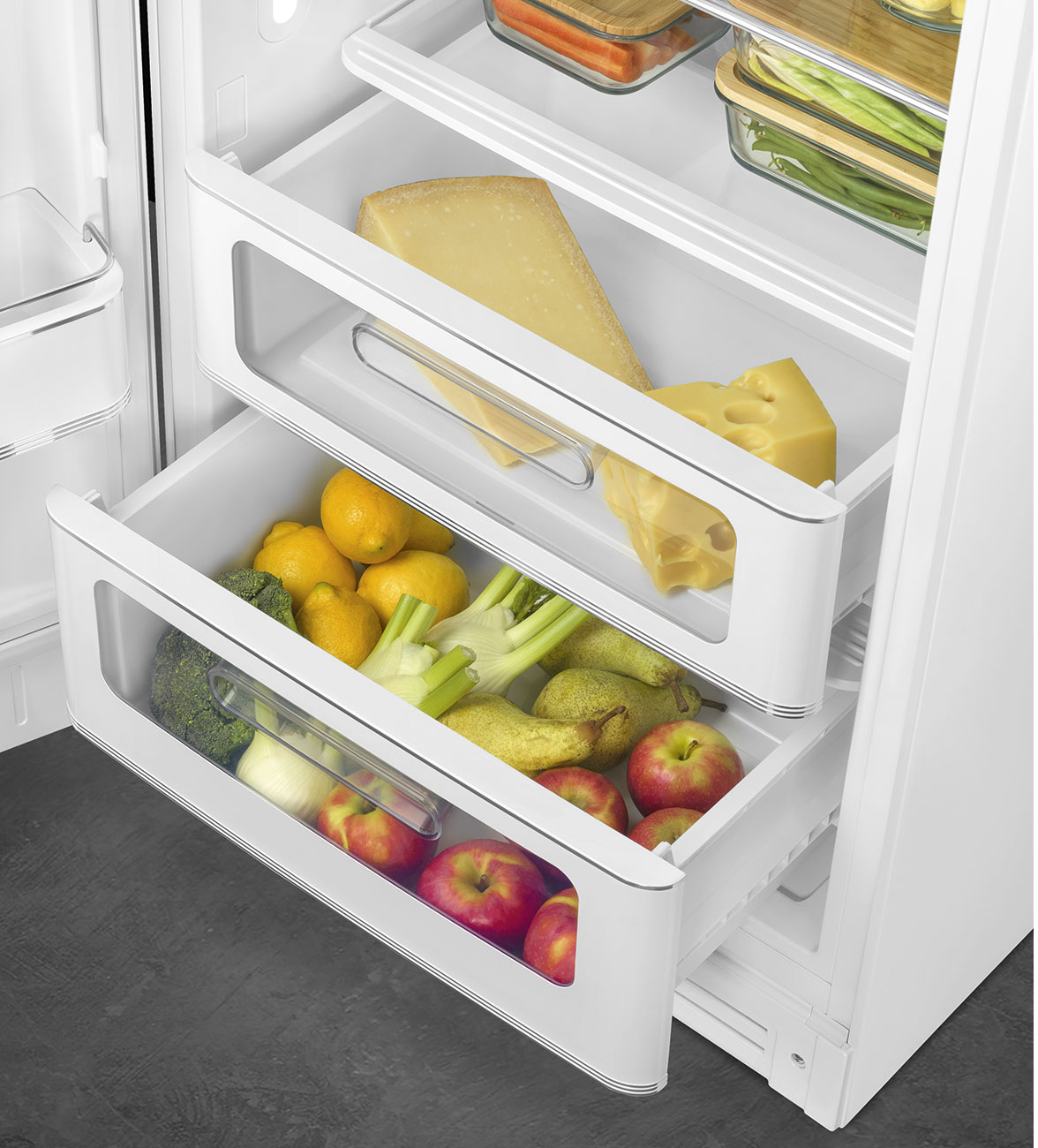 FAB28LWH5 Холодильник / отдельностоящий однодверный холодильник, стиль 50-х годов, 60 см, белый, петли слева SMEG  - Вид №7