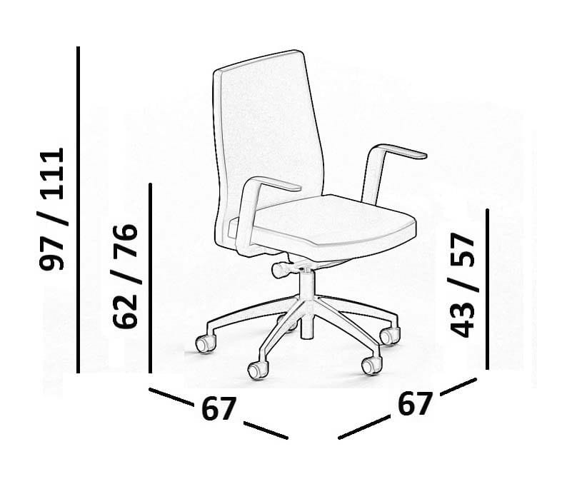 Кожаный офисный стул с колесами с подлокотниками Luxy SmartOffice ARCH-00033619 - Вид №8