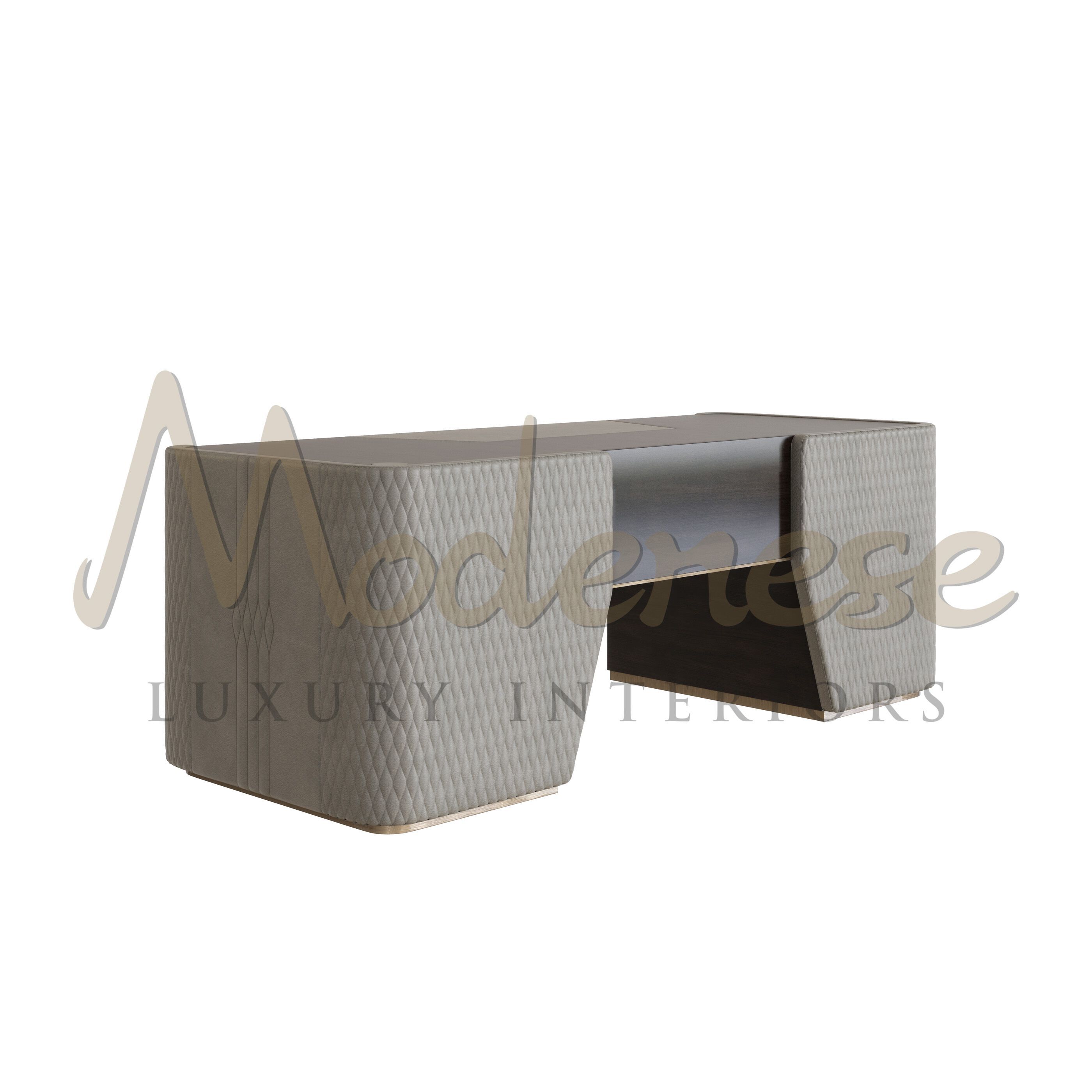 Кожаный деревянный исполнительный стол с ящиками Modenese Luxury Interiors LEATHER ARCH-00057187 - Вид №2