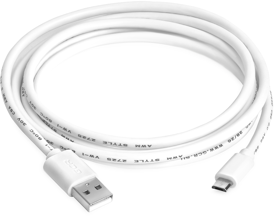 GCR-UA9MCB3-BC2S-1.5m кабель 2a 1.5m usb 2.0, am/microb 5pin, белый, 28/26 awg, поддержка функции быстрой зарядки, экран, армированный, морозостойкий Greenconnect Santreyd  - Вид №1
