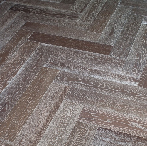 Паркет Ёлка Marco Ferutti Hermitage Грей Дуб Любая на выбор с брашью (Текстурированная) 610х122 мм 2600700113 - Вид №1