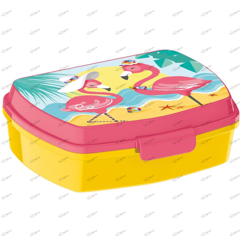 Ланч-бокс пластиковый "Фламинго" ND PLAY ФЛАМИНГО 335828 Желтый;розовый Santreyd 