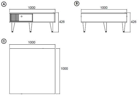 Enza Home Низкий стол с вещевым ящиком Praga sun-id-1500847 - Вид №3