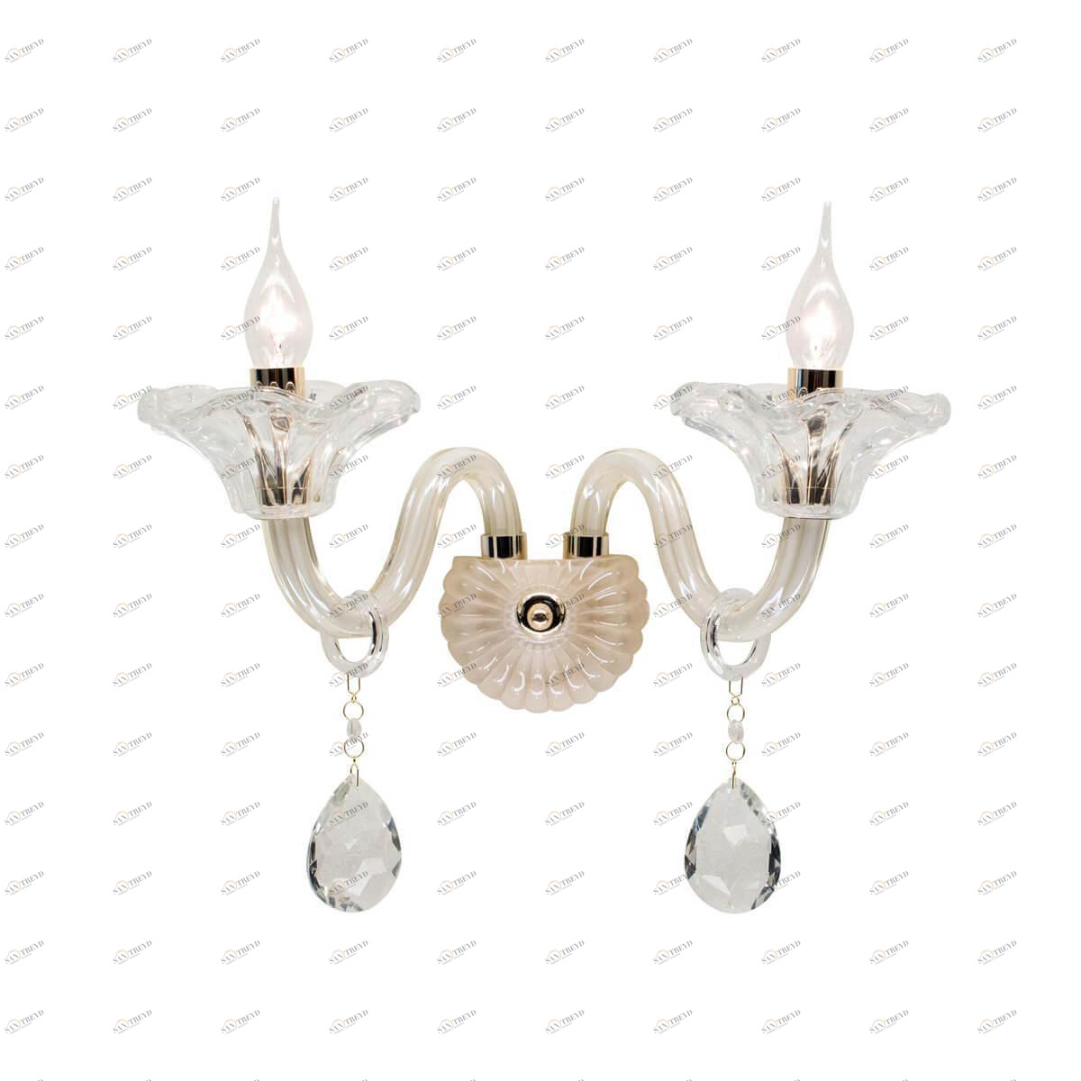 Бра хрустальное на 2 лампы бежевое "Ирида" CL351321 CITILUX СВЕЧА 00-3931030 Бежевый;прозрачный 