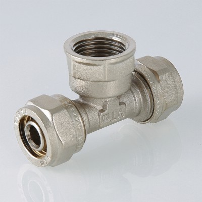 VTm.332.N.320632 Фитинг обжимной – тройник с переходом на внутреннюю резьбу Valtec 32 мм х 1"  - Вид №7