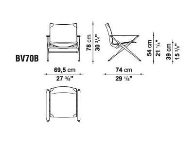 Складное кожаное кресло с подлокотниками B&B Italia Беверли ARCH-00080260 - Вид №5