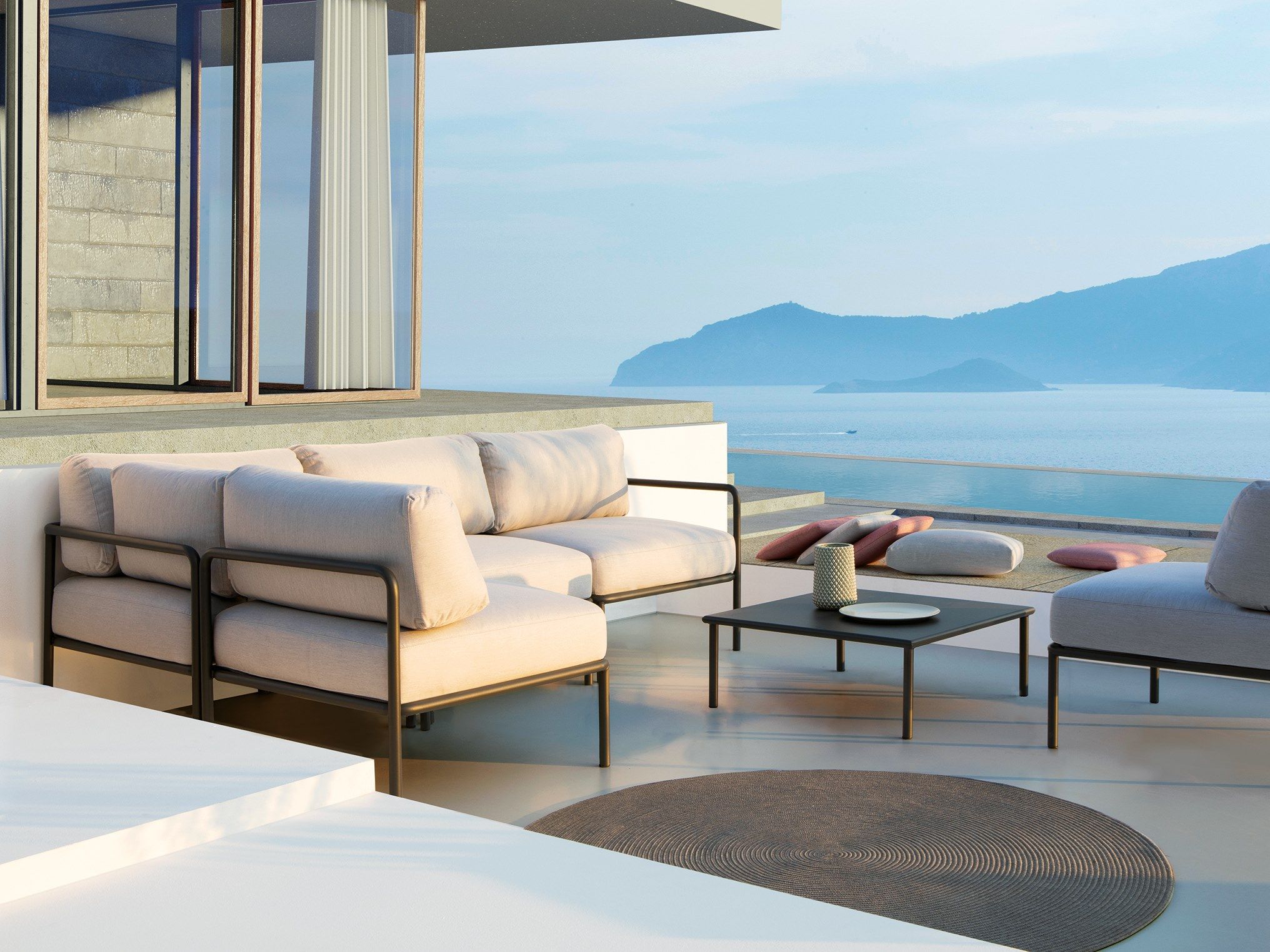 2-местный акриловый тканевый садовый диван Vermobil ARCH-00107425 - Вид №1