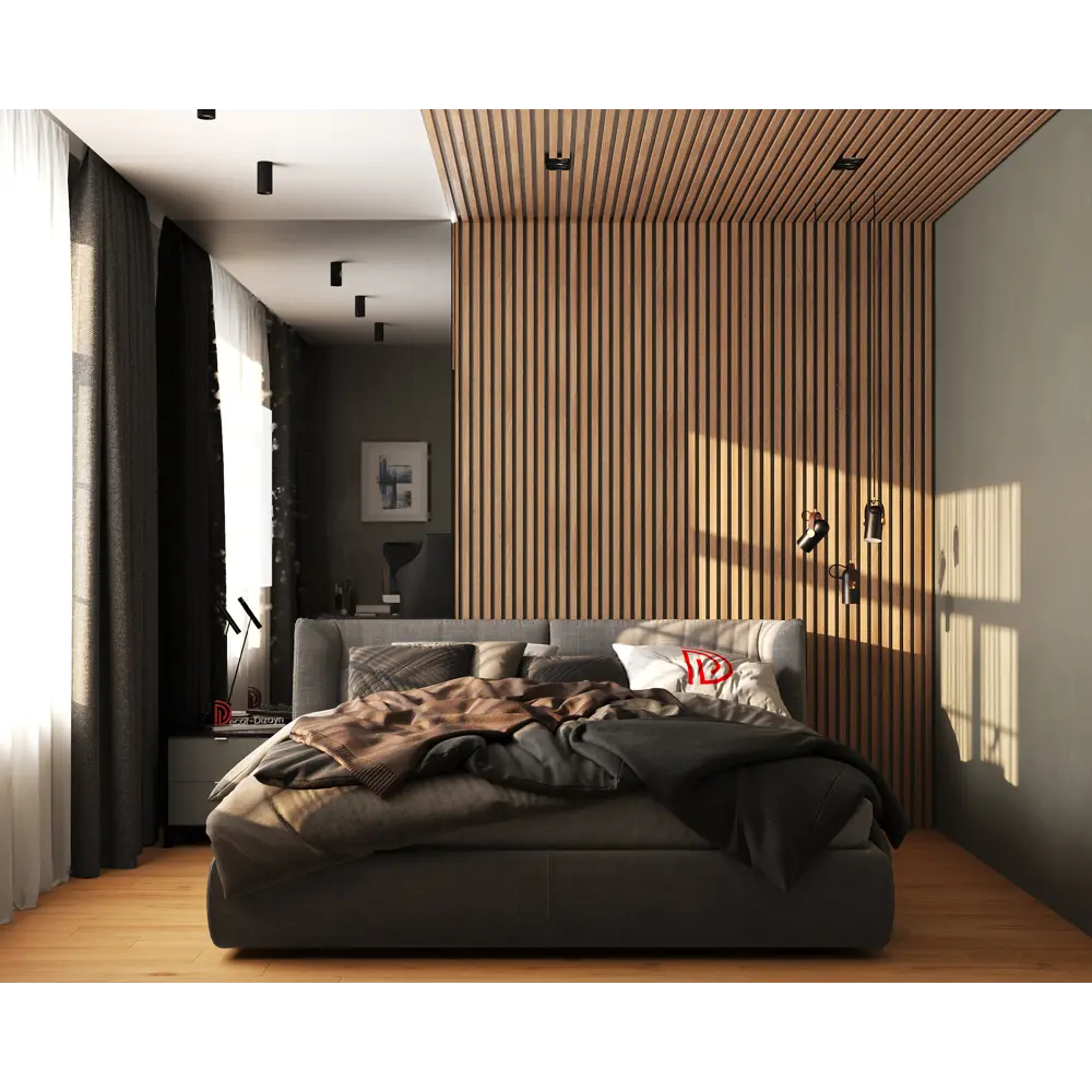 Рейка настенно-потолочная полистирол ударопрочный Decor-Dizayn 618-90 орех 15x40x3000 мм 85473631 STLM-2059166  - Вид №3