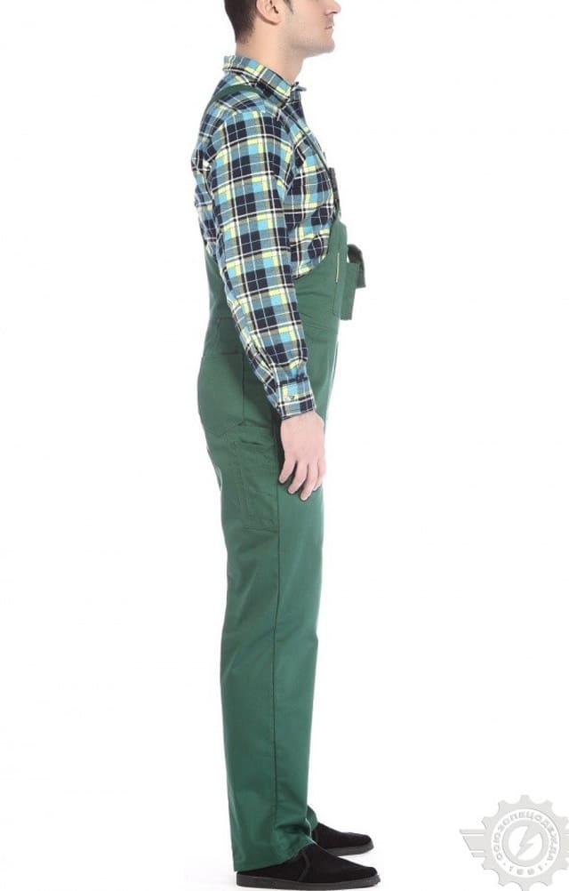 65599 Полукомбинезон "Эксперт-2" зеленый  Летняя спецодежда  размер 44-46/158-164  - Вид №4