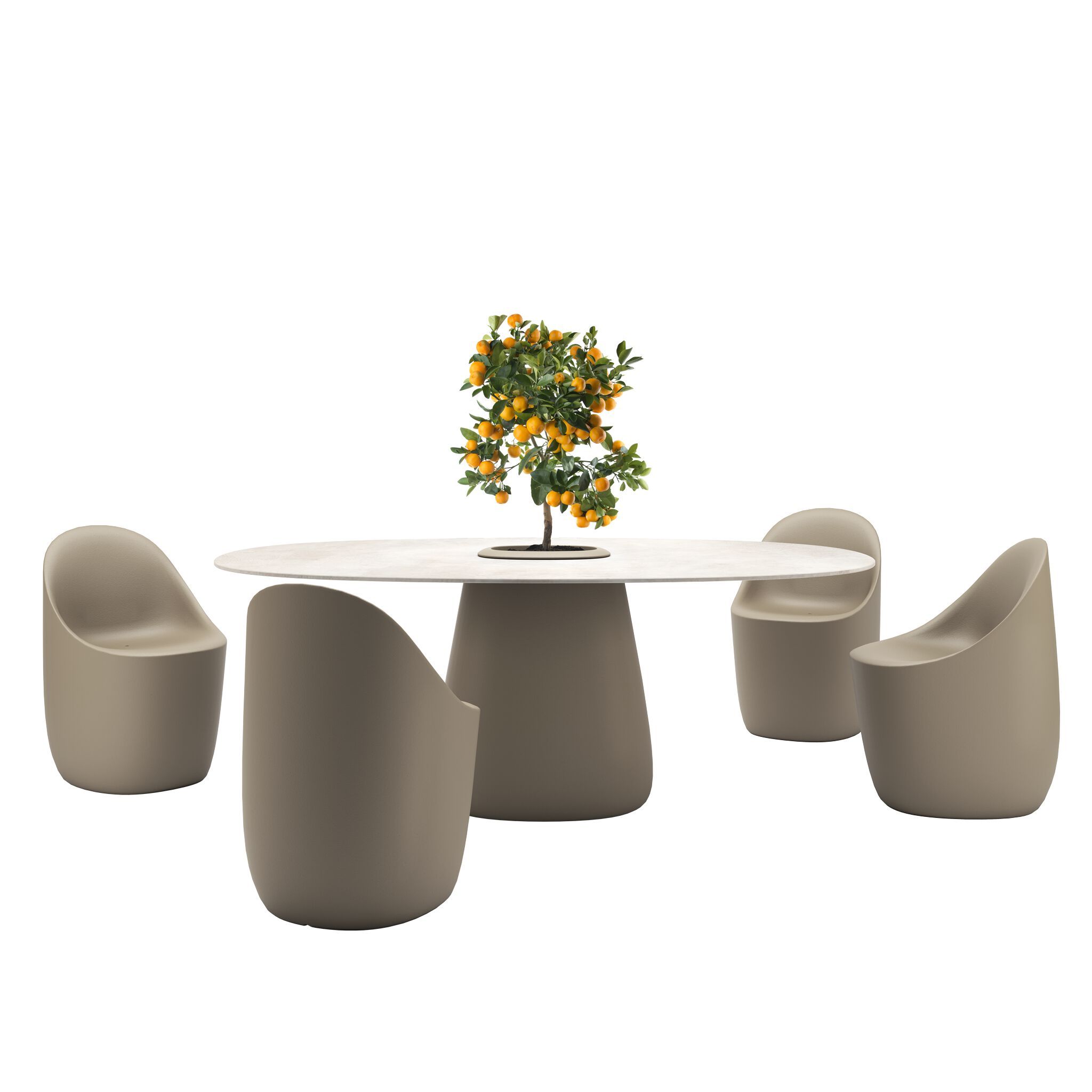 Овальный стол из ламинированной керамики Qeeboo Булыжник ARCH-00078545 - Вид №10