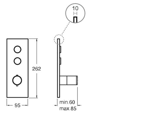 Термостатический смеситель для душа / ванны с 3 отверстиями с пластиной CRISTINA Rubinetterie Термостатические смесители-Shower &amp ARCH-00085941 - Вид №1